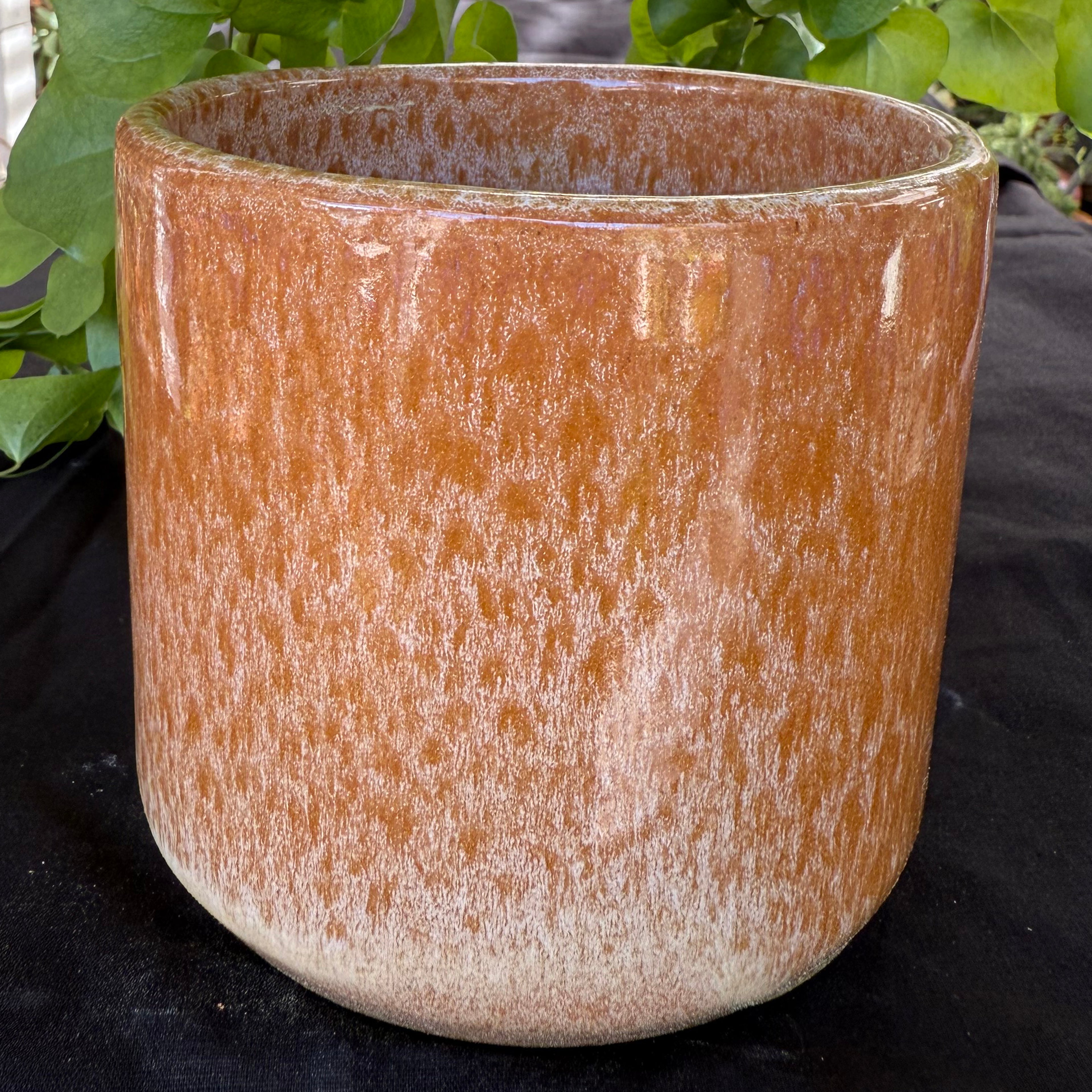 Ceramic Cylinder Pot – Caramel