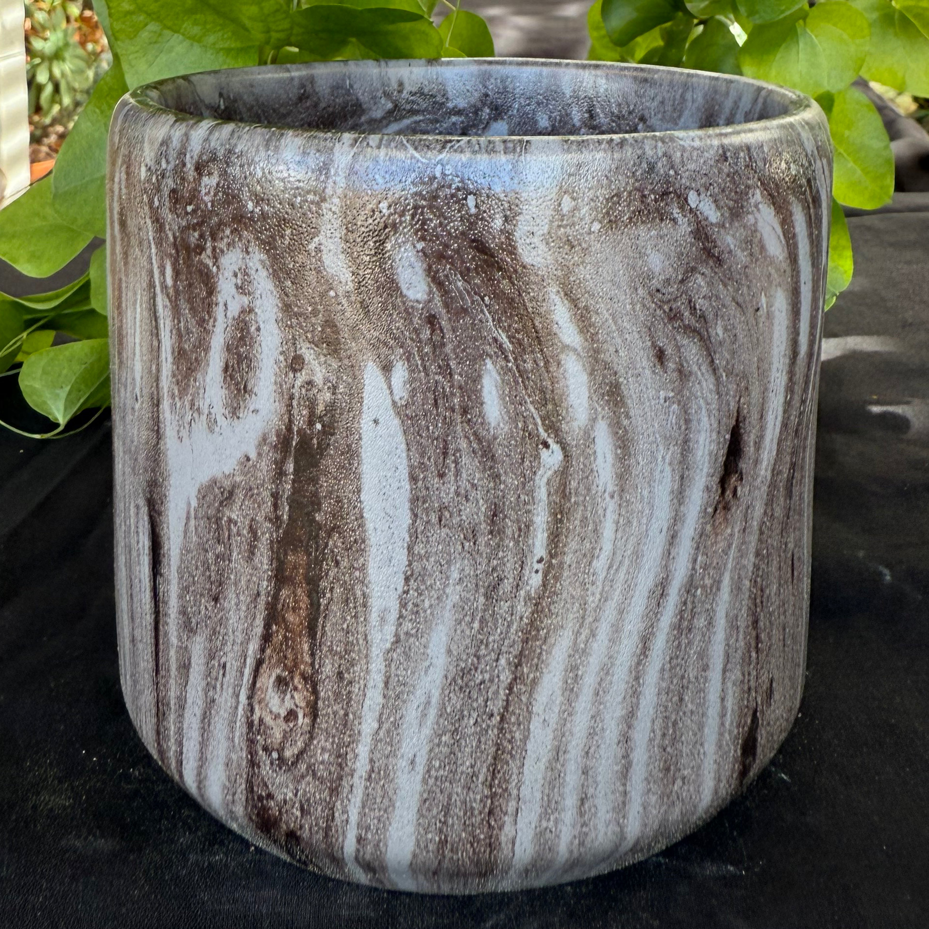 Ceramic Cylinder Pot - Charcoal