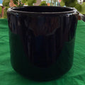 Ceramic Cylinder Pot- Glossy black