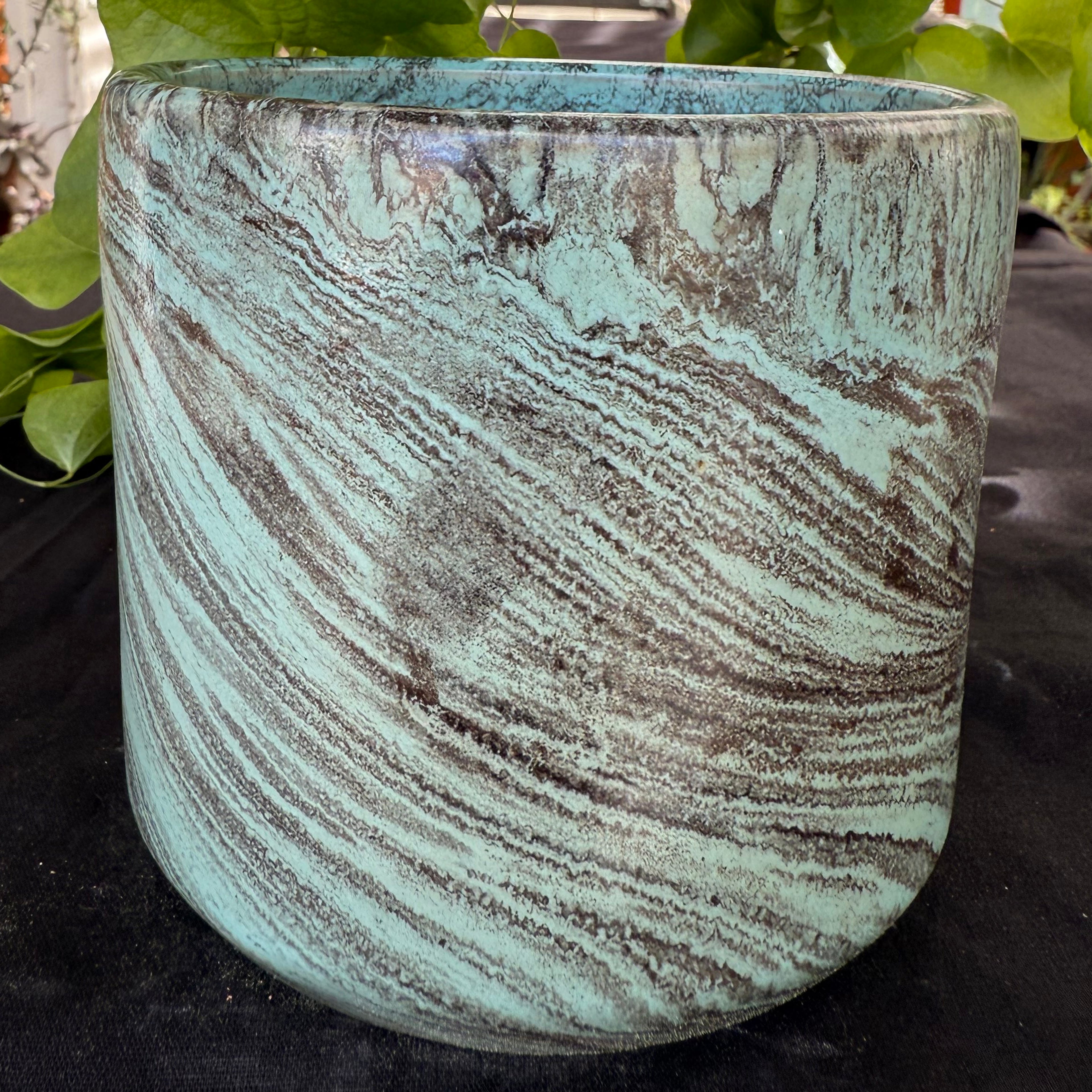 Ceramic Cylinder Pot - Mint