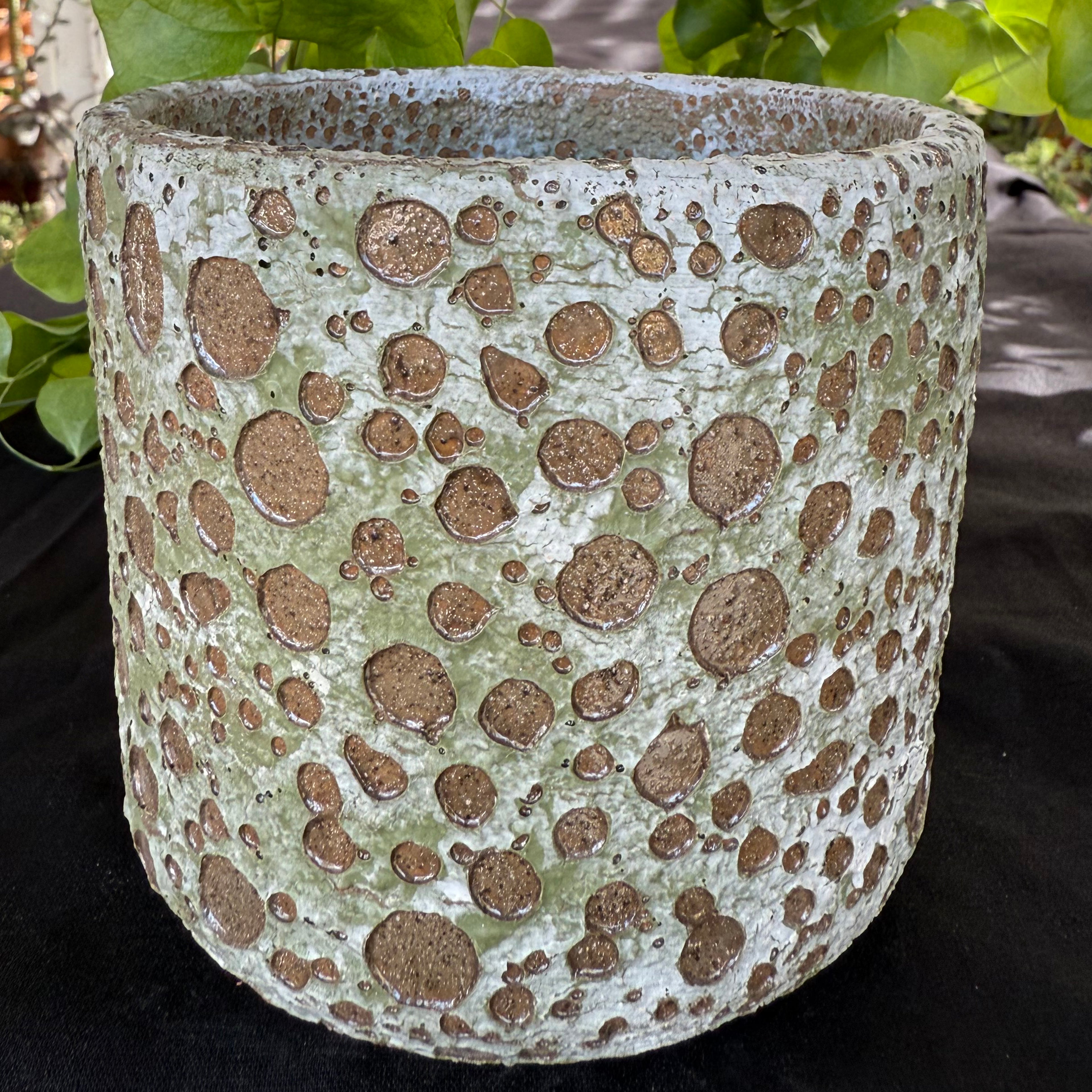 Ceramic Cylinder Pot - Ocean rock